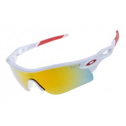 Oakley Radarlock With White And Fire Iridium Sunglasses
