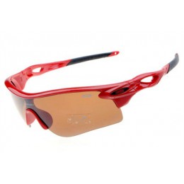Oakley Radarlock In Polished Red And Persimmon Sunglasses