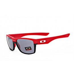 Oakley Twoface In Matte Black And Red And Gray Iridium Sunglasses