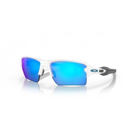 Oakley Flak 2.0 Xl Team Colors Polished White Frame Light Prizm Sapphire Lens Sunglasses