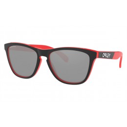 Oakley Frogskins 50 And 50 Collection Bright Red Black Frame Prizm Black Lens Sunglasses