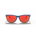 Oakley Frogskins Frogskins 35Th Anniversary Low Bridge Fit Primary Blue Frame Prizm Ruby Lens Sunglasses