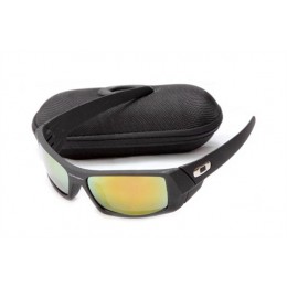 Oakley Gascan In Matte Black And Fire Iridium Sunglasses