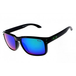 Oakley Holbrook Polished Black And Blue Iridium Sunglasses