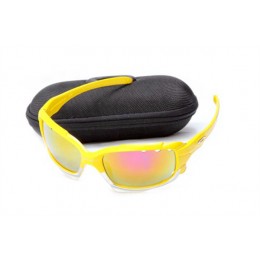 Oakley Jawbone In Enamel Yellow And Fire Iridium Sunglasses