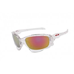 Oakley Jawbone In Clear And Fire Iridium Sunglasses
