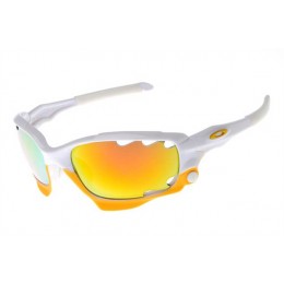 Oakley Limited Edition Fathom Racing Jacket In Polished White And Fire Iridium Sunglasses