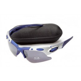 Oakley Plate In Matte Blue And Silver And Black Iridium Sunglasses