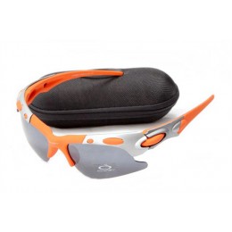 Oakley Plate In Orange And Silver And Black Iridium Sunglasses