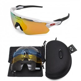 Oakley Radar Ev White And Prizm Orange Lens Sunglasses