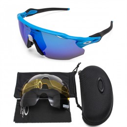 Oakley Radar Ev Matte Blue And Blue Iridium Sunglasses