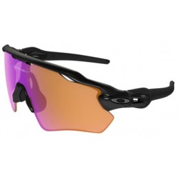 Oakley Radar Polished Black Frame Orange And Purple Lens Sunglasses