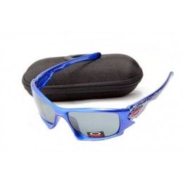 Oakley Ten In Polished Brilliant Blue And Smoke Grey Sunglasses