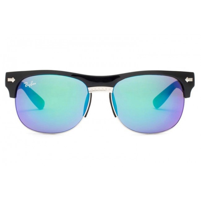 Ray Ban Rb20257 Clubmaster Black And Crystal Blue Sunglasses