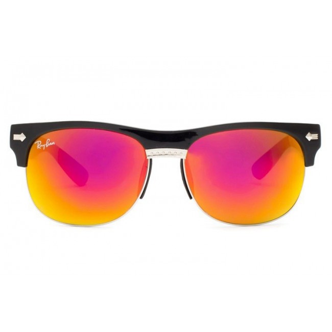 Ray Ban Rb20257 Clubmaster Black And Crystal Orange Sunglasses