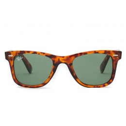 Ray Ban Rb2140 Original Wayfarer Tortoise And Clear Green Sunglasses