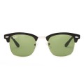 Ray Ban Rb3016 Clubmaster Black And Light Green Sunglasses