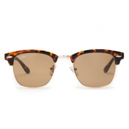 Ray Ban Rb3016 Clubmaster Tortoise And Light Brown Sunglasses