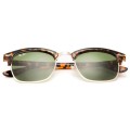 Ray Ban Rb3016 Clubmaster Tortoise And Bright Green Sunglasses