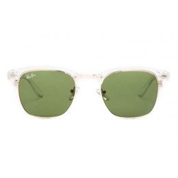 Ray Ban Rb3016 Clubmaster White And Bright Green Sunglasses