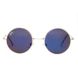 Ray Ban Rb3088 Round Silver And Purple Sunglasses