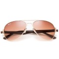 Ray Ban Rb3806 Aviator Gold And Clear Ruby Gradient Sunglasses