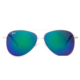 Ray Ban Rb3811 Aviator Gold And Green Sunglasses