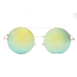 Ray Ban Rb3813 Round Metal Gold And Light Jade Gradient Sunglasses