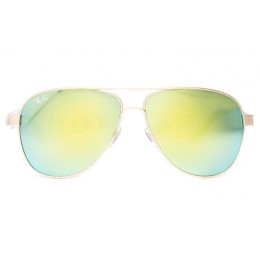 Ray Ban Rb8812 Aviator Gold And Crystal Green Sunglasses