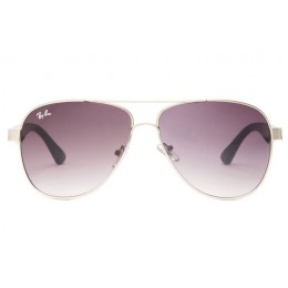 Ray Ban Rb8812 Aviator Silver And Crystal Purple Sunglasses