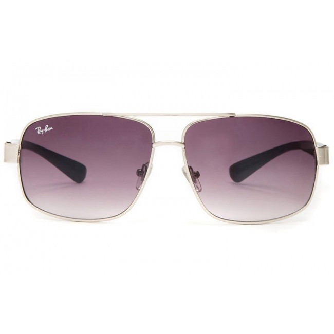 Ray Ban Rb8813 Aviator Silver And Crystal Purple Sunglasses
