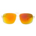 Ray Ban Rb8813 Aviator Silver And Orange Sunglasses