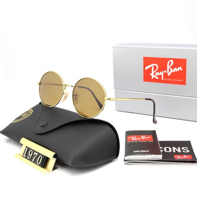 Ray Ban Rb1970 Brown And Gold With Black Sunglasses