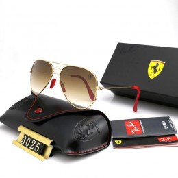 Ray Ban Rb3025 Gradient Brown And Gold With Red Sunglasses