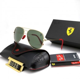 Ray Ban Rb3025 Green And Gold With Red Sunglasses