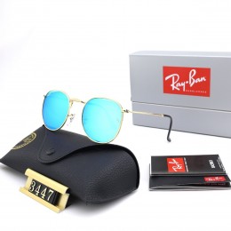 Ray Ban Rb3447 Ice Blue And Gold With Black Sunglasses