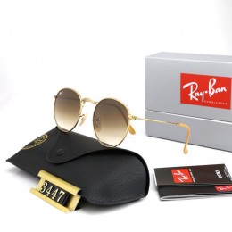 Ray Ban Rb3447 Light Brown And Gold Sunglasses