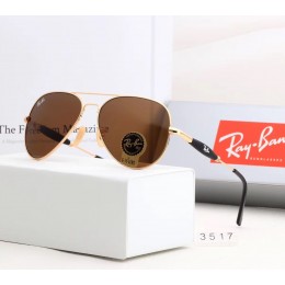 Ray Ban Rb3517 Brown And Gold With Black Sunglasses