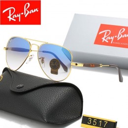 Ray Ban Rb3517 Gradient Light Blue And Gold With Black Sunglasses