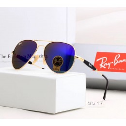 Ray Ban Rb3517 Mirror Dark Blue And Gold With Black Sunglasses
