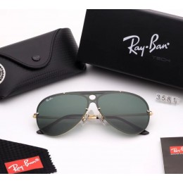 Ray Ban Rb3581 Mirror Green And Gold With Black Sunglasses