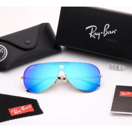 Ray Ban Rb3581 Mirror Hyper Blue And Gold With Black Sunglasses