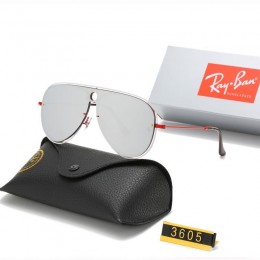 Ray Ban Rb3605 Silver And Red With Black Sunglasses