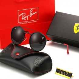 Ray Ban Rb3647 Black And Black With Red Sunglasses