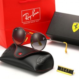 Ray Ban Rb3647 Brown And Black With Yellow Sunglasses