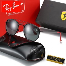 Ray Ban Rb3748 Black And Black With Red Sunglasses
