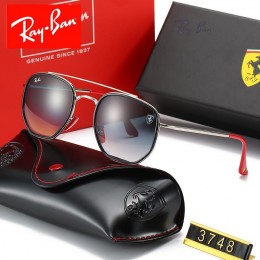 Ray Ban Rb3748 Black And Silver With Red Sunglasses