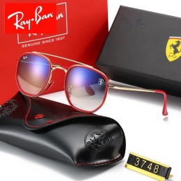 Ray Ban Rb3748 Light Blue And Gold With Red Sunglasses
