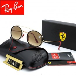 Ray Ban Rb3847 Brown And Gold With Red With Black Sunglasses